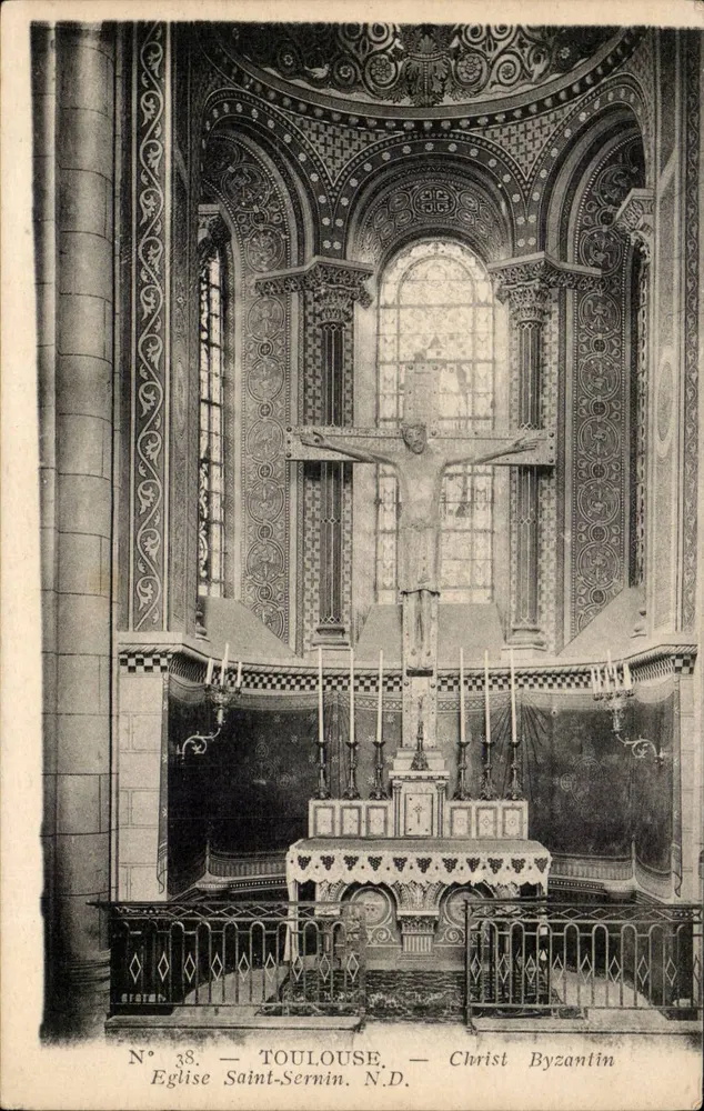 Kirche Saint-Sernin — Byzantinischer Christus — Toulouse, N.D. - Vorderseite