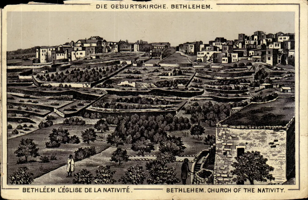 Bethlehem — Kirche der Geburt — mehrsprachige Gravur - Vorderseite