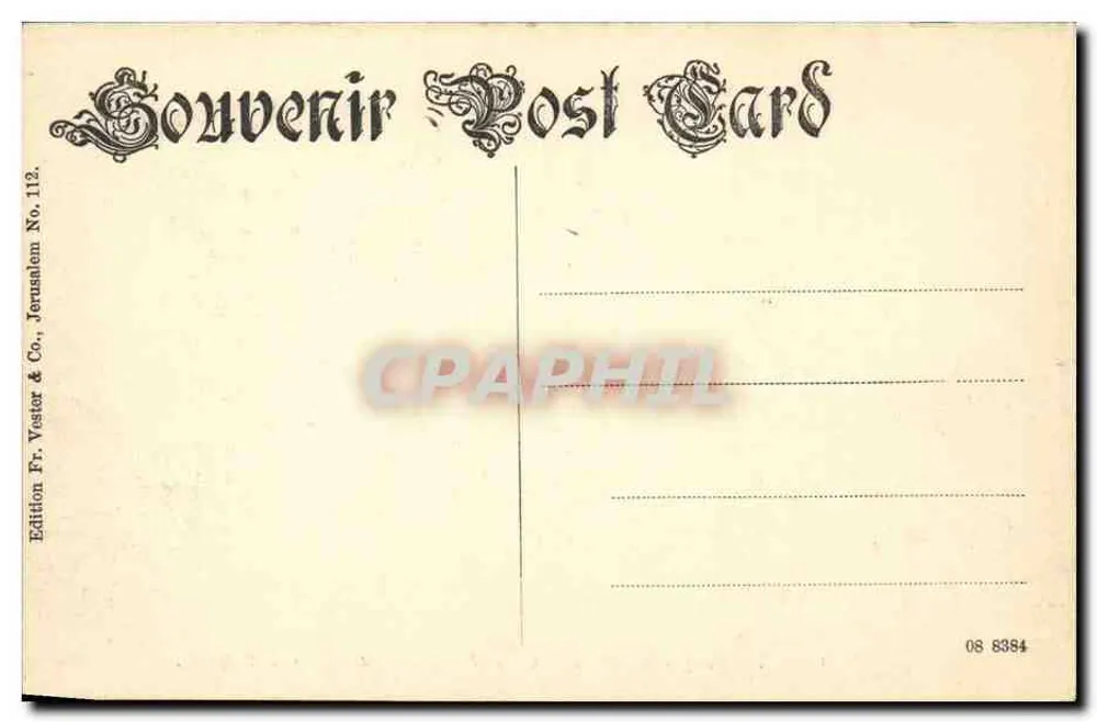 Jerusalem — Moschee El-Aksa — Edition Fr. Vester & Co., Jerusalem, Nr. 112 - Rückseite