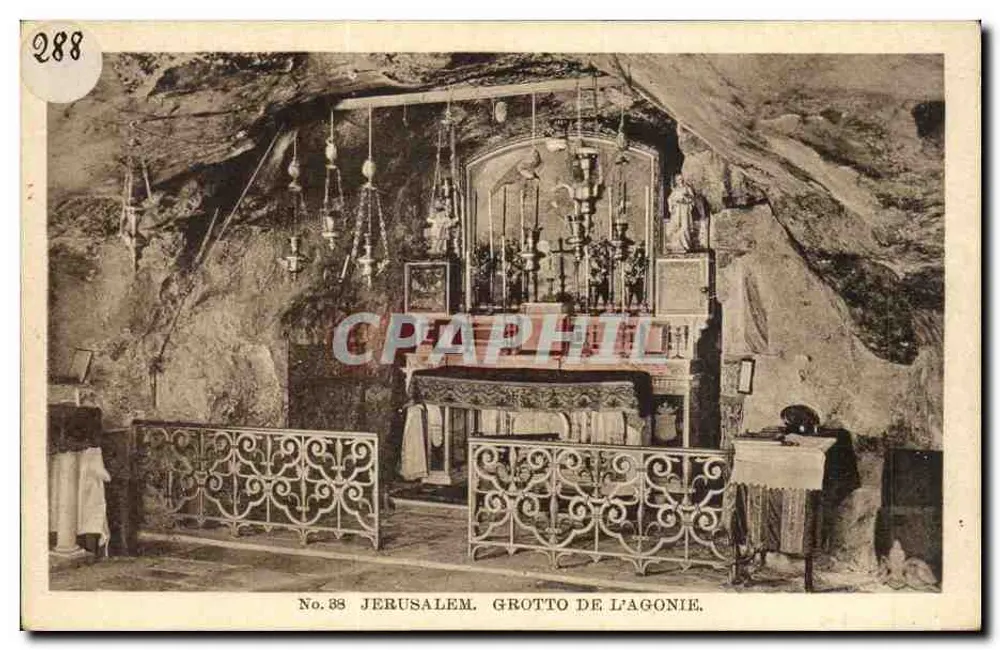 Grotta dell'Agonia — Gerusalemme — editore Sarratian Bros. n° 88 - Recto