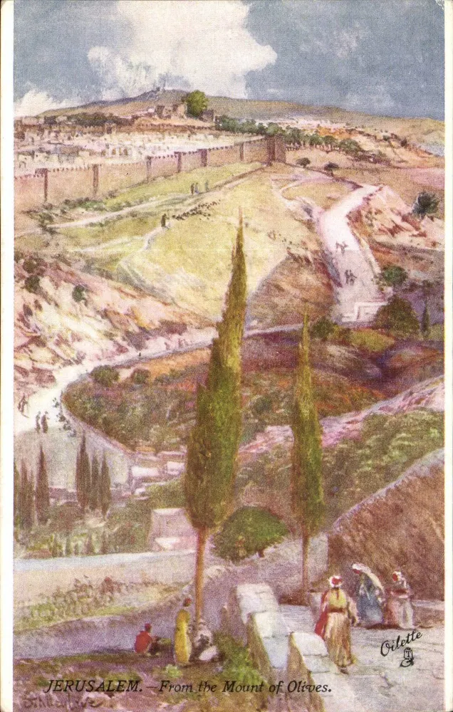 JERUSALEM — Ansicht vom Ölberg — Oilette, Serie 738 - Vorderseite
