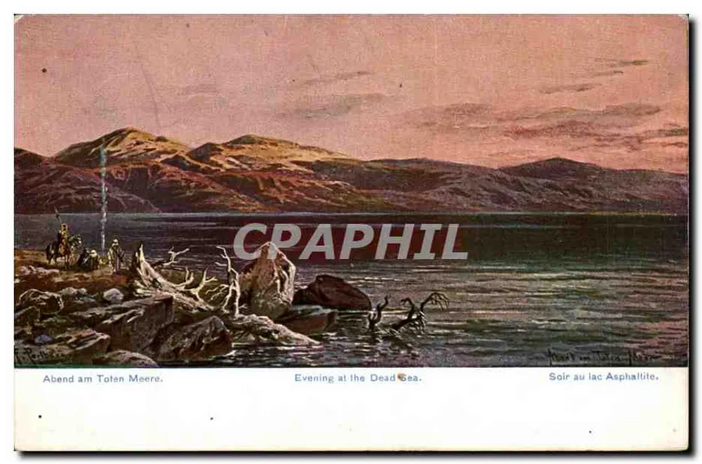Abend am Toten Meer — Asphaltitsee — Palästina, Serie 709, Nr. 4 - Vorderseite