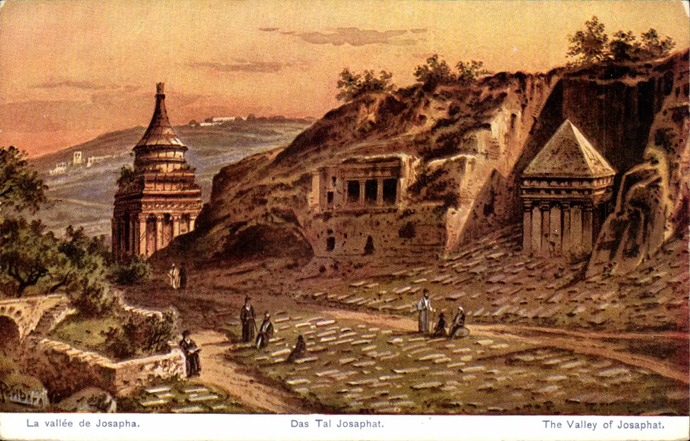 Das Tal Josapha — Blick auf das Tal Josaphat mit Gräbern und Monumenten — Verlag A&C, Serie 774, Palastina, Nr. 57 - Vorderseite