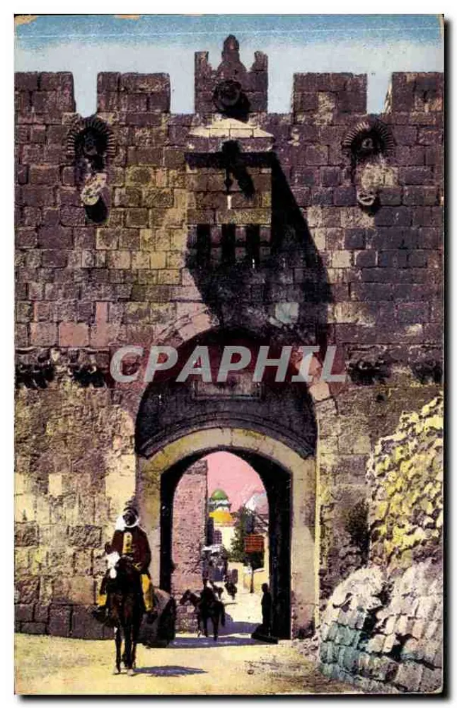 Jerusalén - Puerta de San Etienne — editado por Sarraïan Bros, n°9 - Anverso