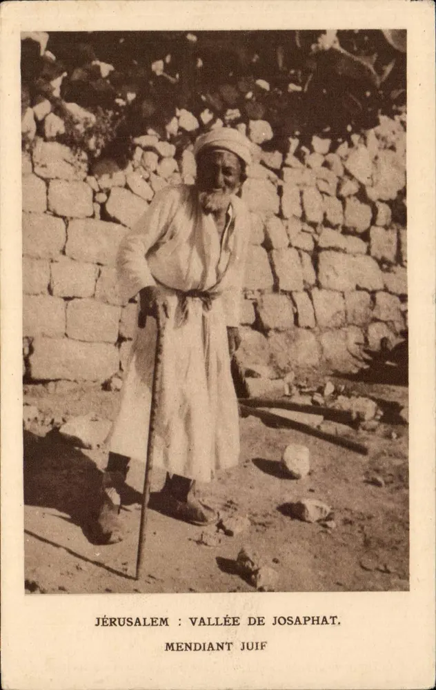 Jersualem: Tal von Josaphat — jüdischer Bettler — A. Mouret, Paris - Vorderseite