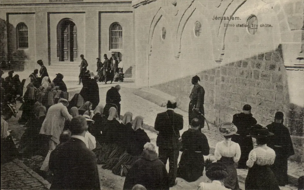 Jerusalem — Dritter Station der Kreuzigung, der Sturz — A. Attalih Frères - Vorderseite