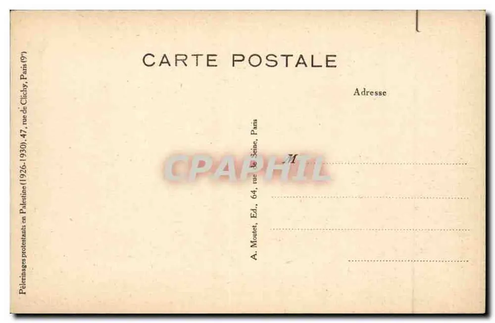 Gerusalemme: Il Giardino di Getsemani — Editore A. Mouret, Parigi - Verso