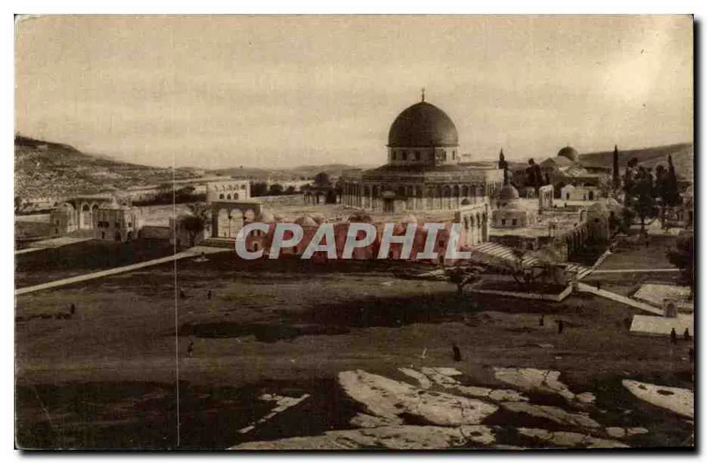 Jerusalem — Ansicht der Moschee von Omar — Eigentum der Palästinensischen Post, Paris - Vorderseite