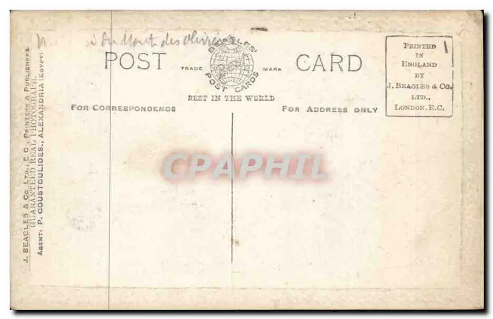 Jerusalem und Berg der Oliven — Beagles Postcards, n° 600.S. - Rückseite
