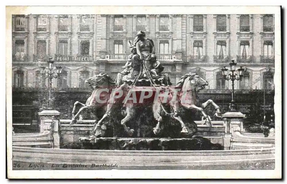 Lyon - A Fonte Bartholdi — editor E. M. C. C. n°36 - Frente