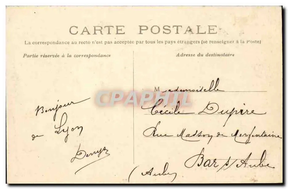 LYON — Municipio di La Croix-Rousse — Edizione « Aux Grandes Galeries Modernes » - Verso
