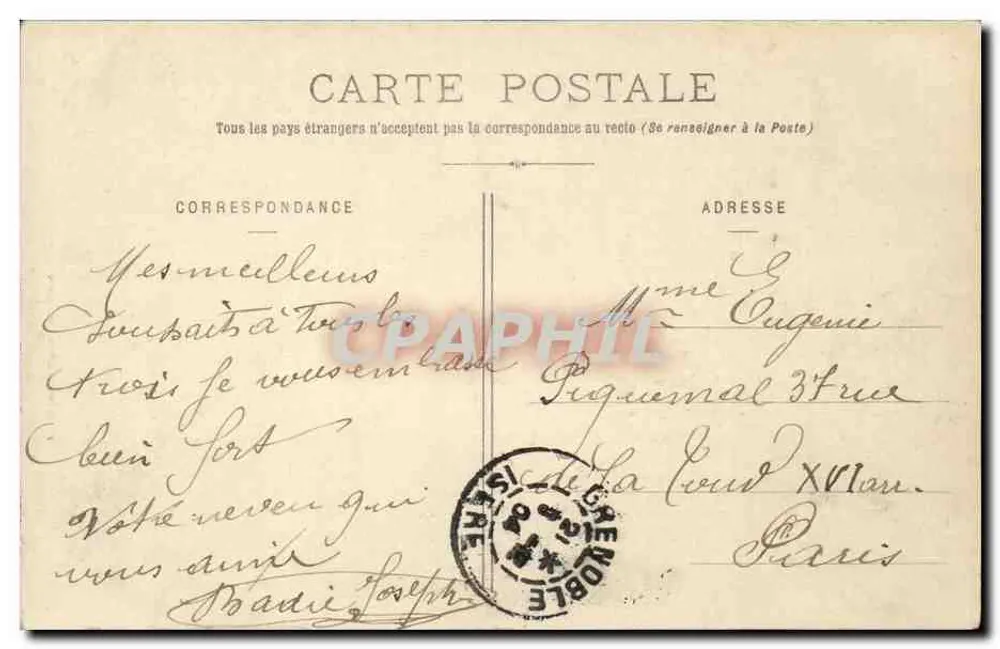 Grenoble - O Palácio de Justiça e a Estátua de Bayard — Guide Rose Illustré, Grenoble - Verso