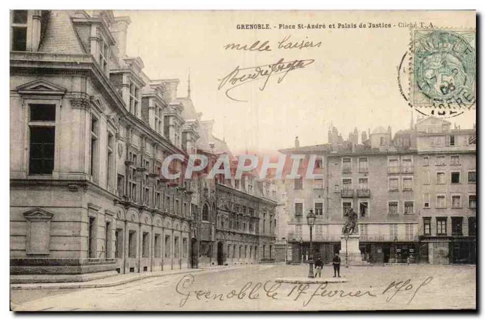 Grenoble — Place Saint-André i Pałac Sprawiedliwości — zdjęcie T.A. - Awers