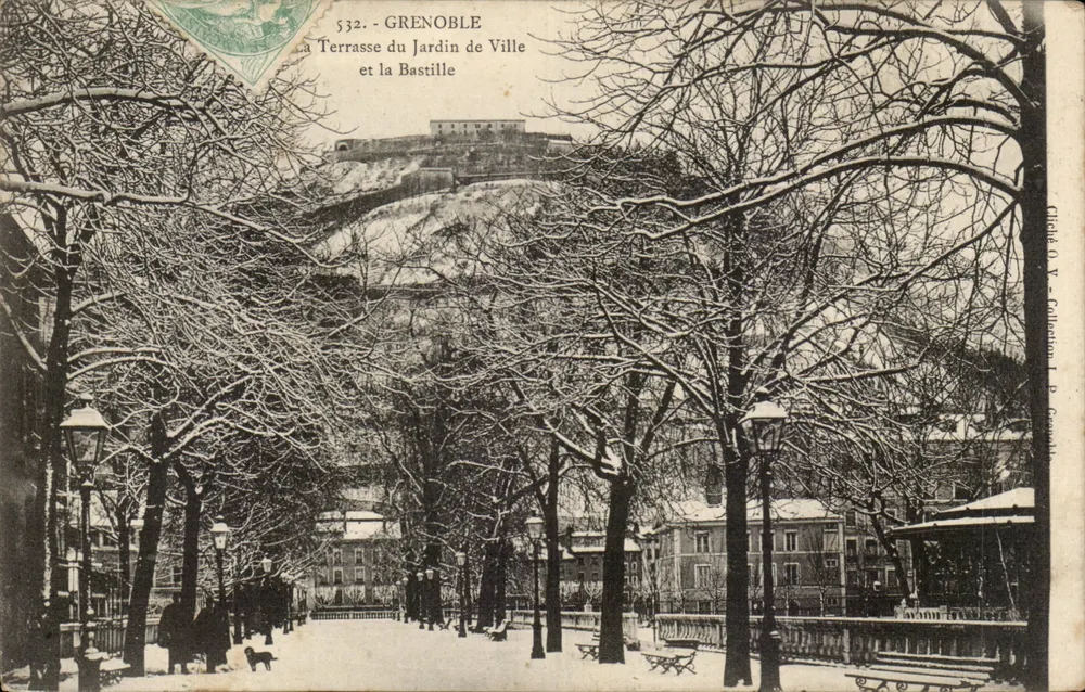 Grenoble — Terrasse des Stadtgarten und die Bastille — Chirala, V. - Sammlung L. P. Cremazie - Vorderseite