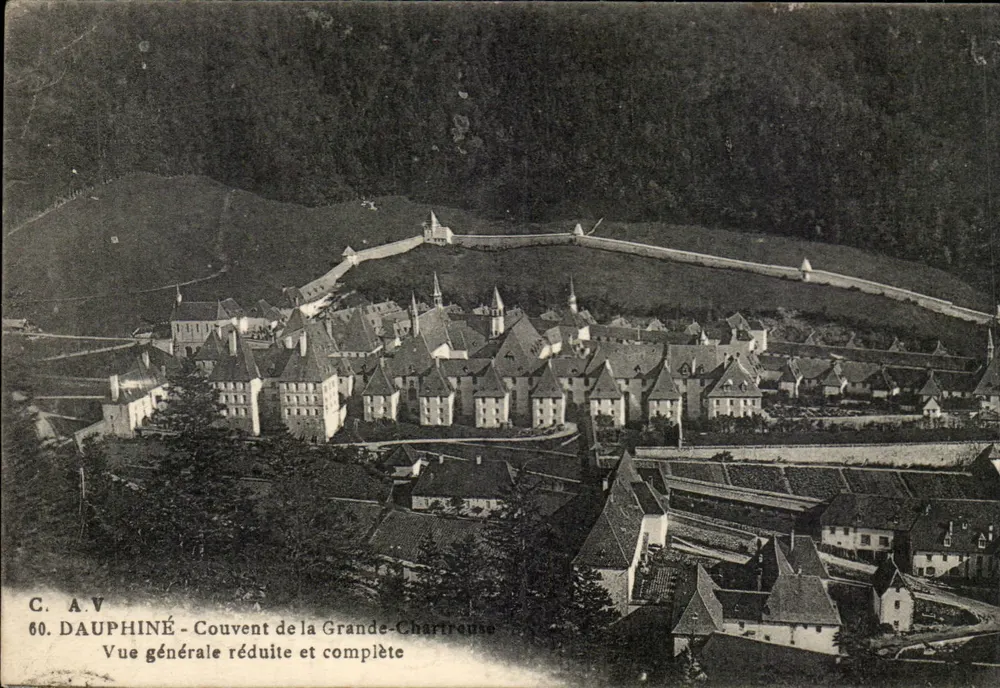 Dauphiné - Convento da Grande-Chartreuse — Vista geral reduzida e completa — C.A.V. n°60 - Frente