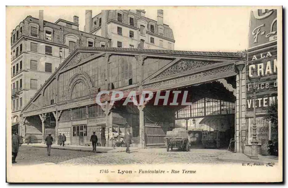 Lyon - Seilbahn - Rue Terme — Verlag E. F., Paris, n° 1745 - Vorderseite