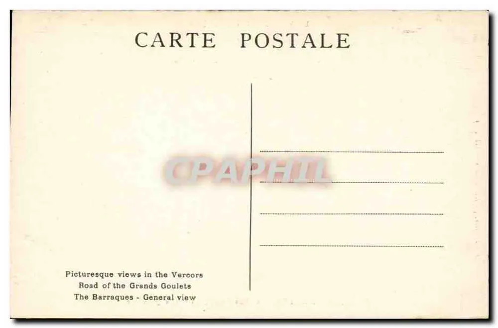 Les Barraques — Estrada dos Grandes Goulets — Vista geral — Paul Boyer, Romans - Verso