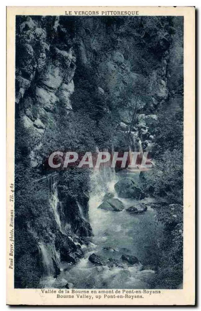 Vale da Bourne acima de Pont-en-Royans — O Vercors pitoresco — Paul Boyer, foto, Romans, Tilt. 403 - Frente
