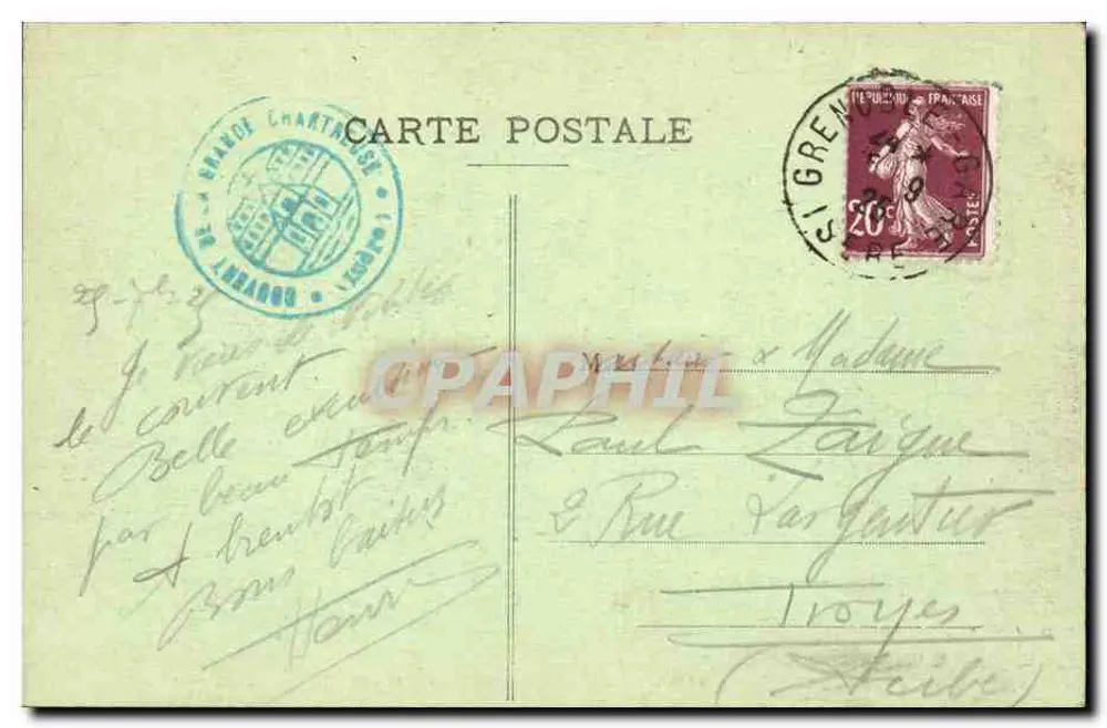 La Grande Chartreuse — Um Colitr do Convento — G. D., edit., Voiron - 107 - Verso