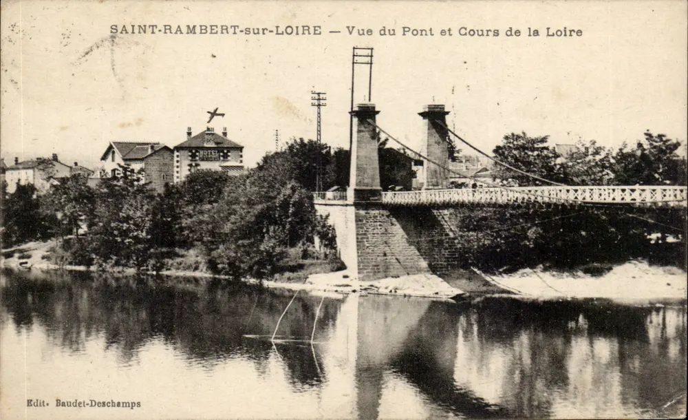 Saint-Rambert-sur-Loire — Ansicht des Brückens und Loire-Flusses — Edit. Baudet-Deschamps - Vorderseite