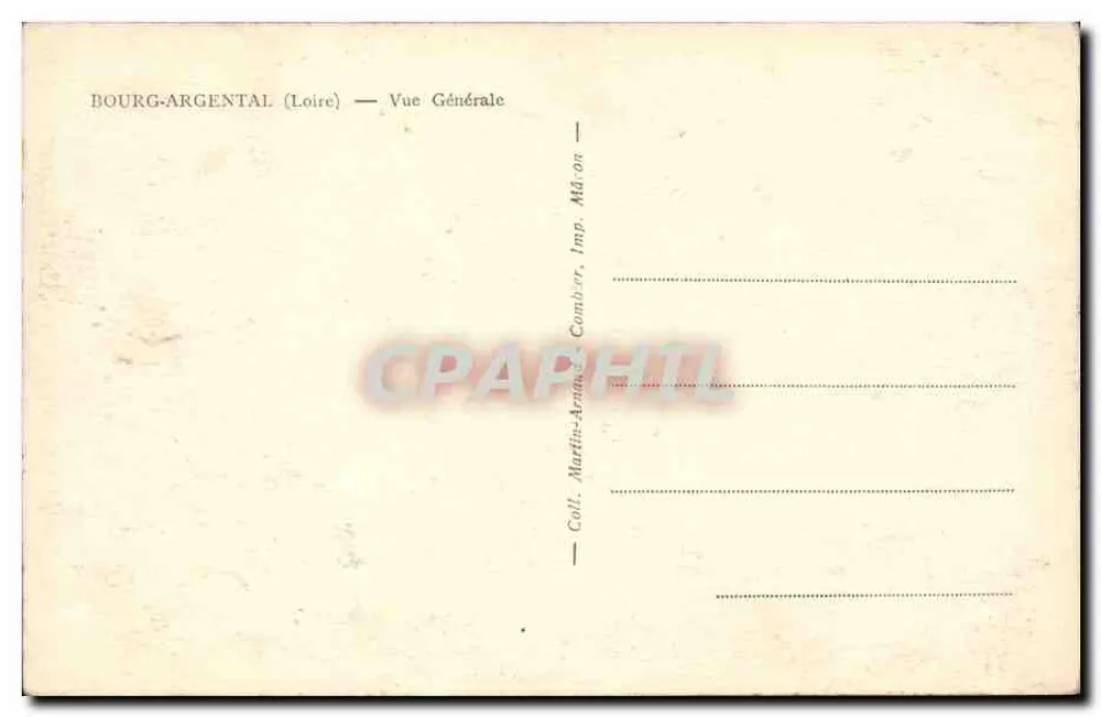 Bourg-Argental (Loire) — Vista Geral — Martin-Arnaud, Combier - Verso