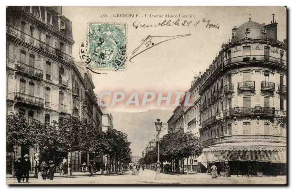 Grenoble - A Avenida Alsácia-Lorena — editor anônimo, n° 467 - Frente
