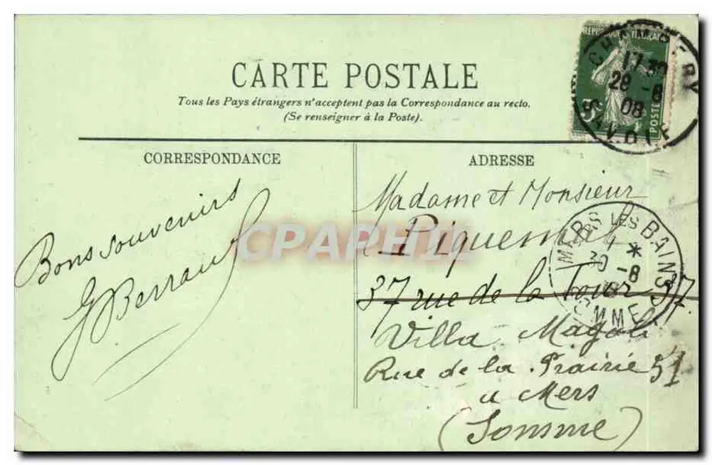 Chambéry — O Monumento de Maistre — LL. - Verso