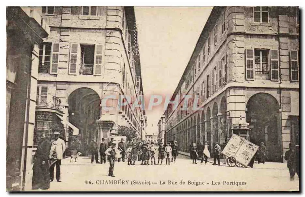 Chambéry (Savoie) — Ansicht der Rue de Boigne - Die Portiques — 416 - Vorderseite