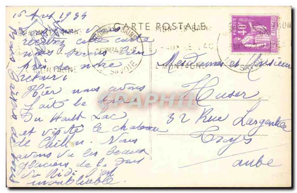 EVIAN-LES-BAINS (Hoog Savoie) — Savoy-Hôtel — Coll. Tournier n°123 - Achterkant