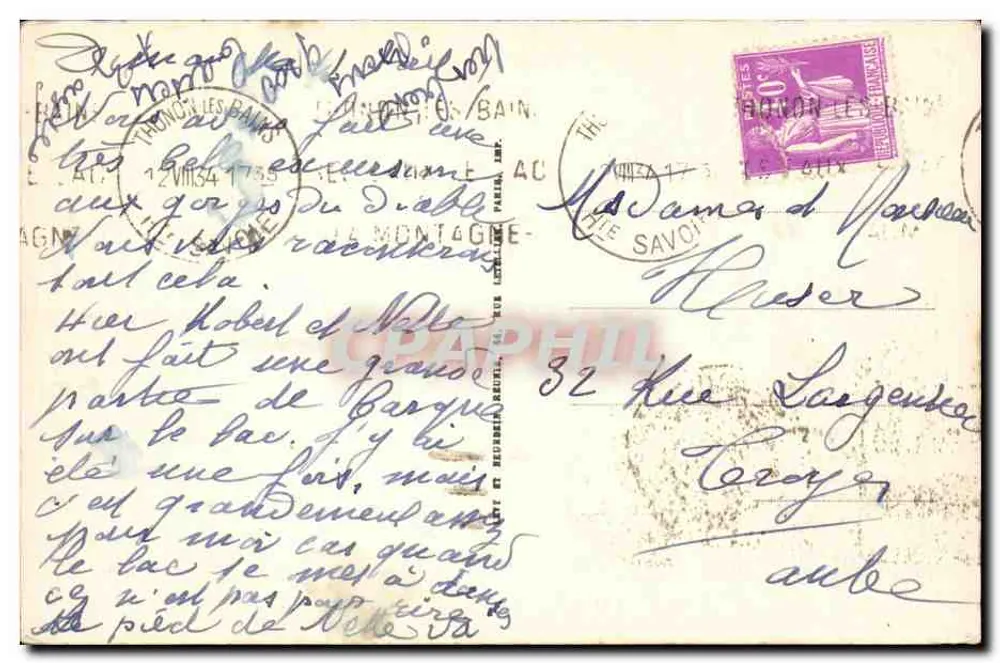 Lago Léman — As Margens do Lago — LL. — 2049 - Verso