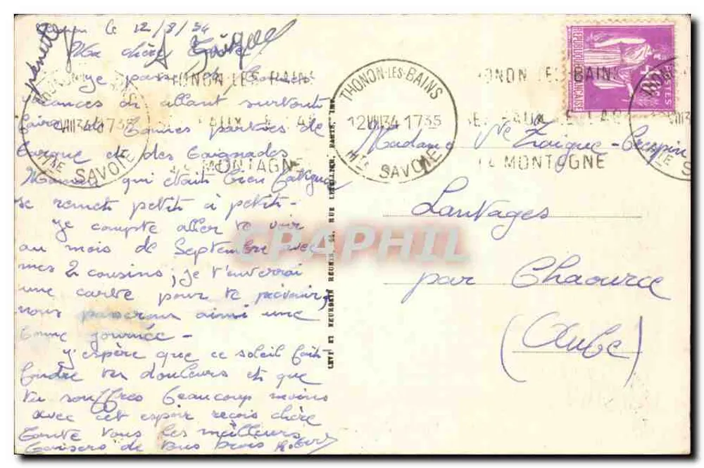Lago Léman — As margens do lago — LL. — n° 2049 - Verso