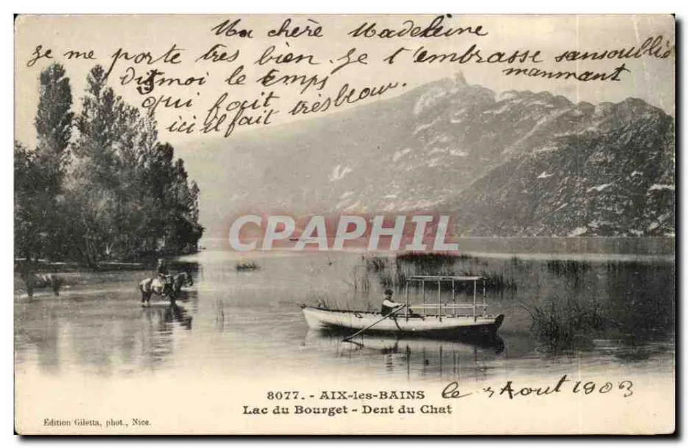 See Bourget - Dent du Chat — Aix-les-Bains — Edition Giletta, Foto Nies, Nr. 8077 - Vorderseite