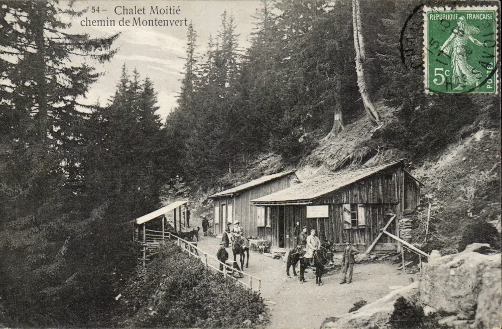 Chalet Moitié — Weg von Montenvert — unbekannter Verlag, Nr. 54 - Vorderseite