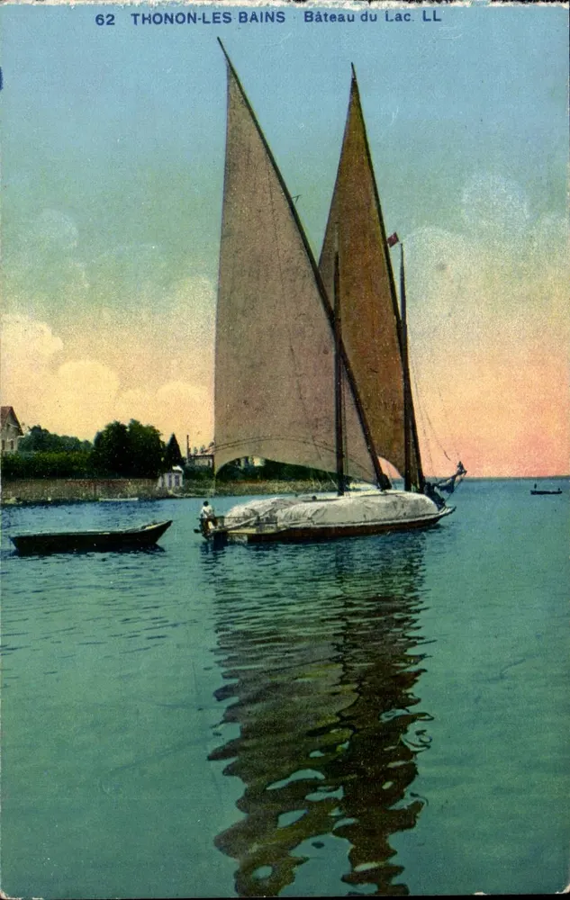 Thonon-les-Bains — Barco no Lago LL — editor Letellier, Paris - Frente