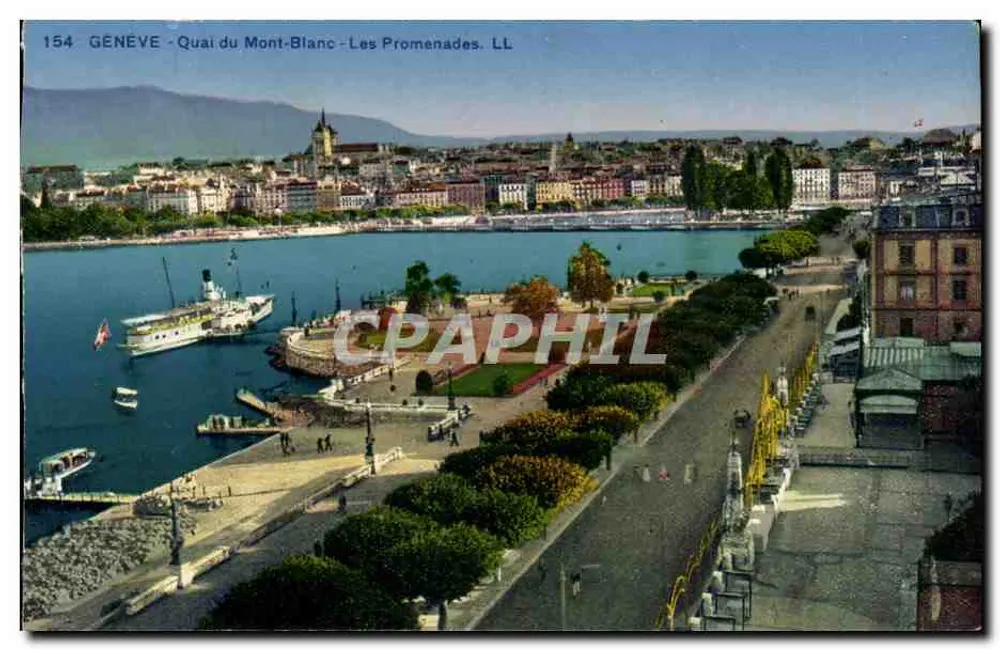 GÉNÈVE - Quai du Mont-Blanc - Les Promenades. LL. N°154 - Vorderseite