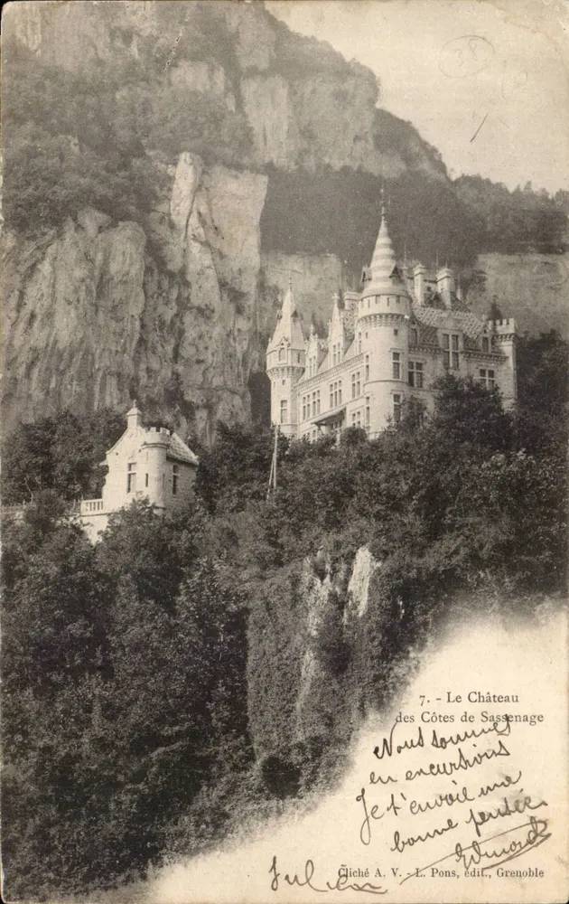 O Castelo das Colinas de Sassenage — Editado por A. V. Pons, Grenoble, n°7 - Frente
