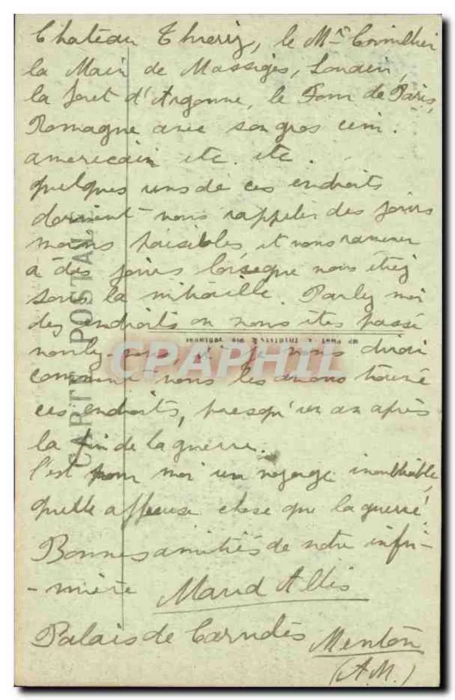 Grenoble — A Avenida Alsace-Lorraine — Chiché A. Y. Grenoble - Verso