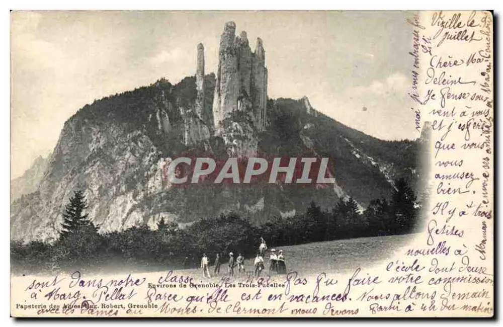 As Três Virgens — Arredores de Grenoble — Papeterie des Alpes Aug. Robert, Grenoble - Frente