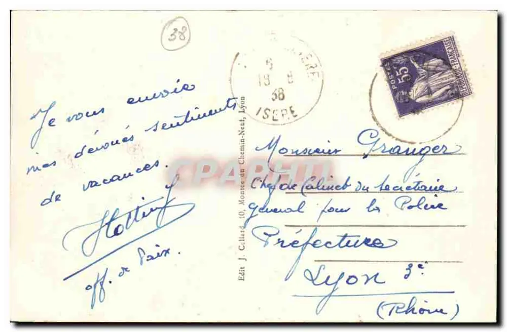Saint-Georges-d'Espérance (Isère) — Vista geral — Edit. J. Chemin-Neuf - Verso