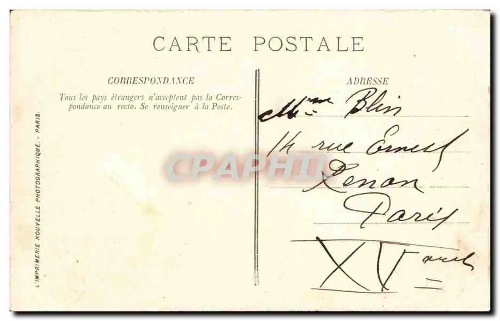 Grenoble — A Rua Guy-Pape — LL. — L’Imprimerie Nouvelle Photographique, Paris, n°35 - Verso