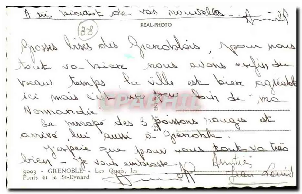 Grenoble — Pontes e o St-Eynard — REAL-PHOTO - Verso
