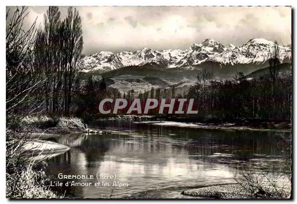 Grenoble (Isère) — A Ilha do Amor e as Alpes — Ed. La Cigogne - Frente