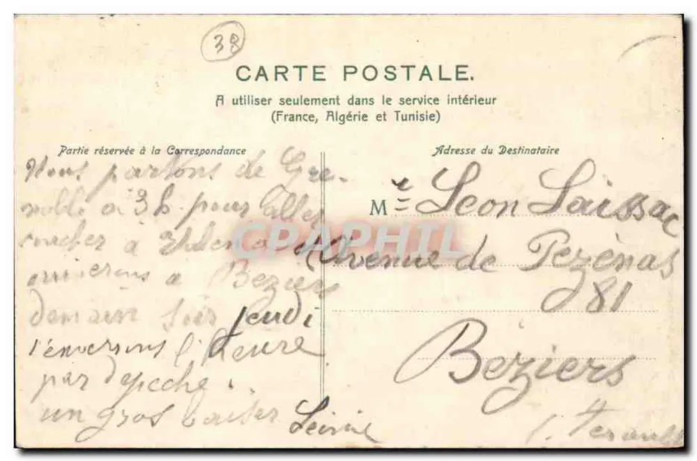 Grenoble. A Place Victor Hugo e os Fortes — Papeterie des Alpes, Eug. Roberi, Grenoble. - Verso