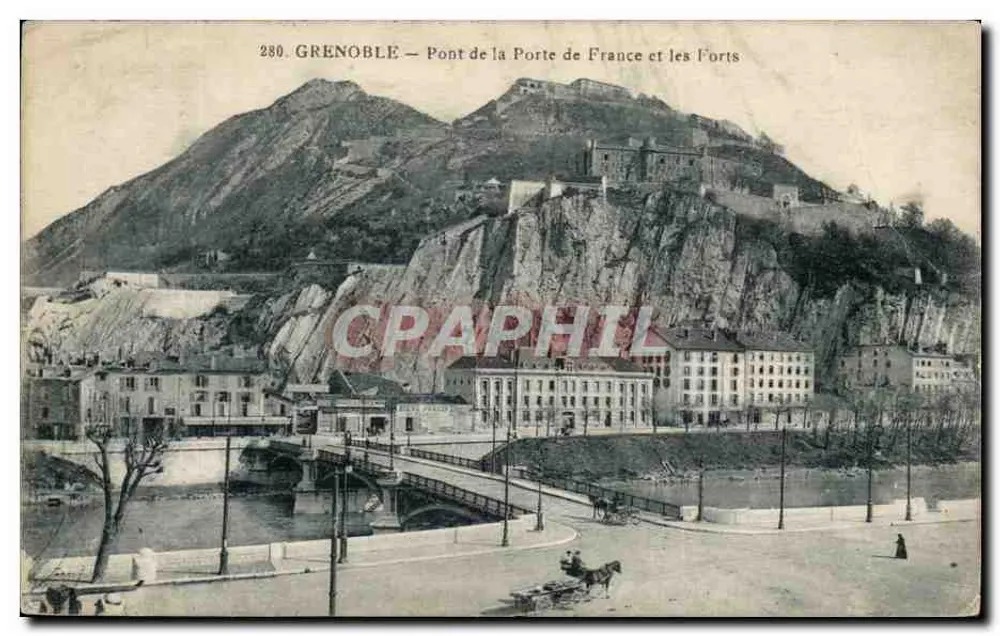 Grenoble — Pont de la Porte de France und die Festungen — Édition H. S. Grenoble - Vorderseite