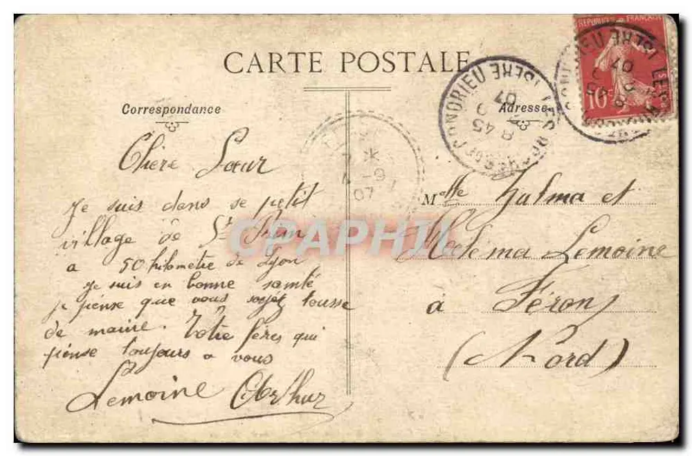 St-Prim (Isère) — Vista geral — Cliché C. D., Blanchard, editor, Viena - Verso