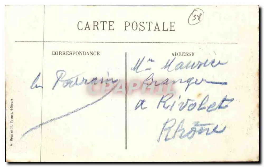 Grenoble — Panoramablick und die Alpenkette — A. Bran und H. Fonnol, Verlage - Rückseite