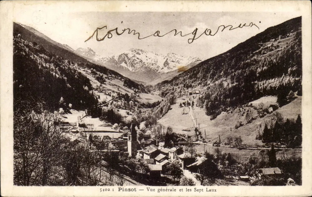 Pinsot — Vue générale et les Sept Laux — éditeur inconnu, n° 5402.1 - Recto