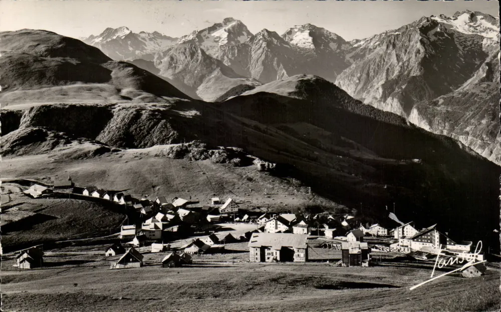 Die Alpe d'Huez (Isère) — bei Sonnenaufgang — fotografische Ausgaben Jensel, Chamécéry - Vorderseite