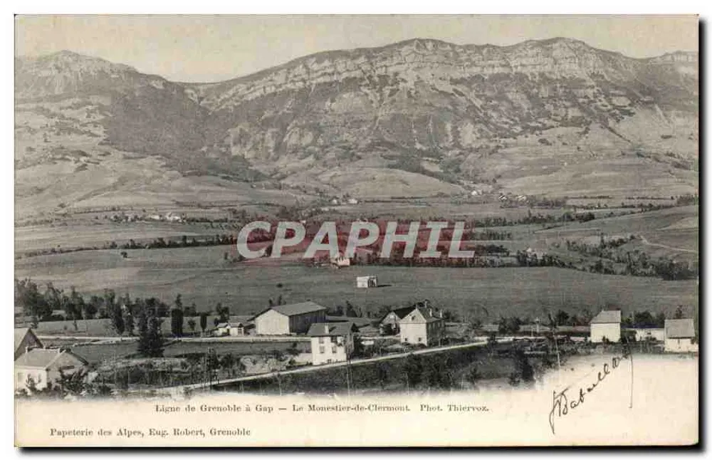 Linha de Grenoble a Gap — Le Monestier-de-Clermont — Fot. Thiervoz — Papeterie des Alpes, Eug. Robert, Grenoble - Frente