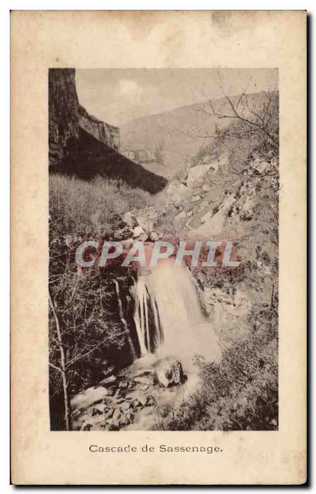 Cachoeira de Sassenage — visão da cachoeira em um cânion — sem editor ou número visível - Frente